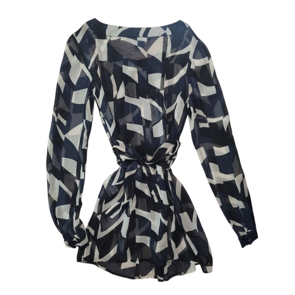 French Connection Geometric Patterned Black & Whi… - image 2